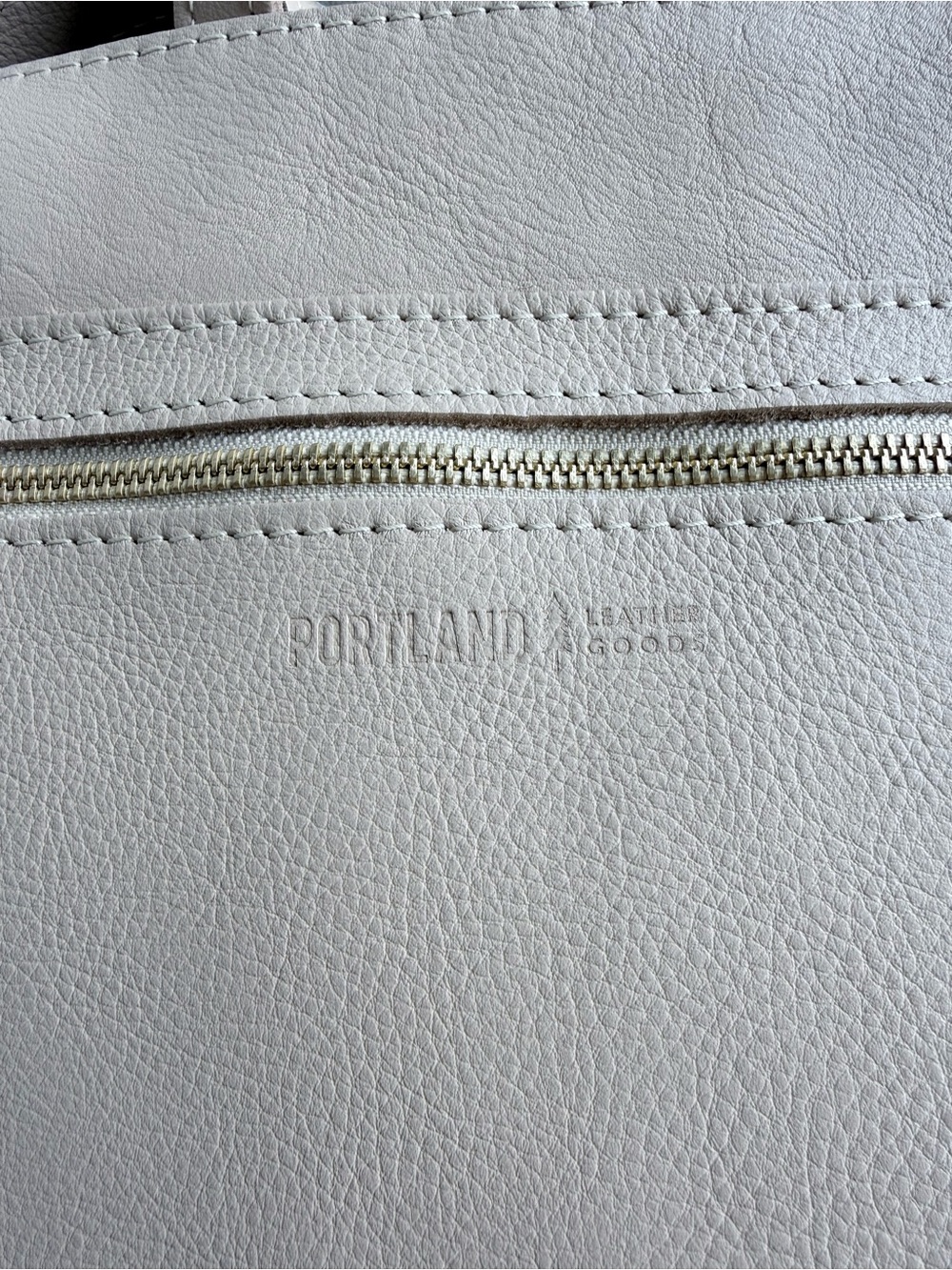 Portland Leather Goods Classic Tote Backpack Pebbled Bone NWOT - Picture 2 of 7